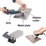 Electric Metal Sheet Nibbler Cutter drill attachment tool for cutting steel aluminum and sheet metal materials
